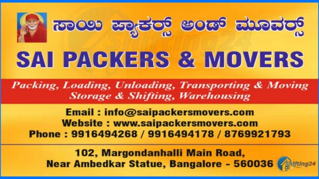 Sai Packers And Movers In Bangalore – Shifting 24