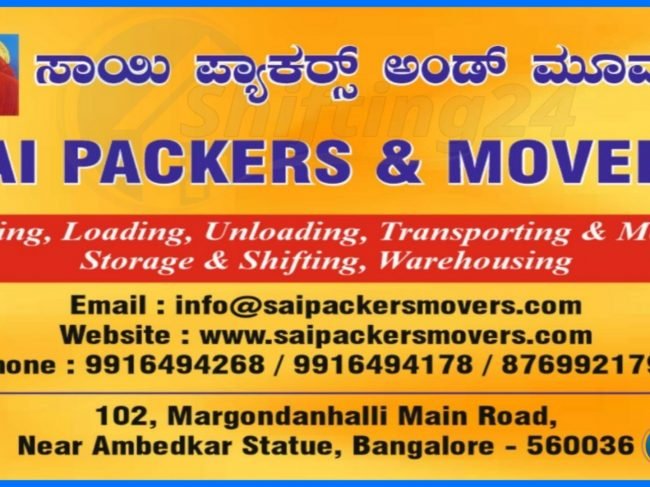 Sai Packers And Movers In Bangalore – Shifting 24